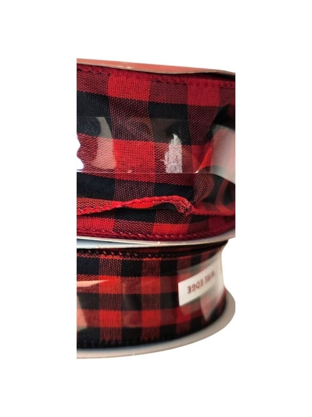 Buffalo Plaid Ribbon Wire Edge Place & Time 2.5 Inch 1.5 Inch - Picture 6 of 6